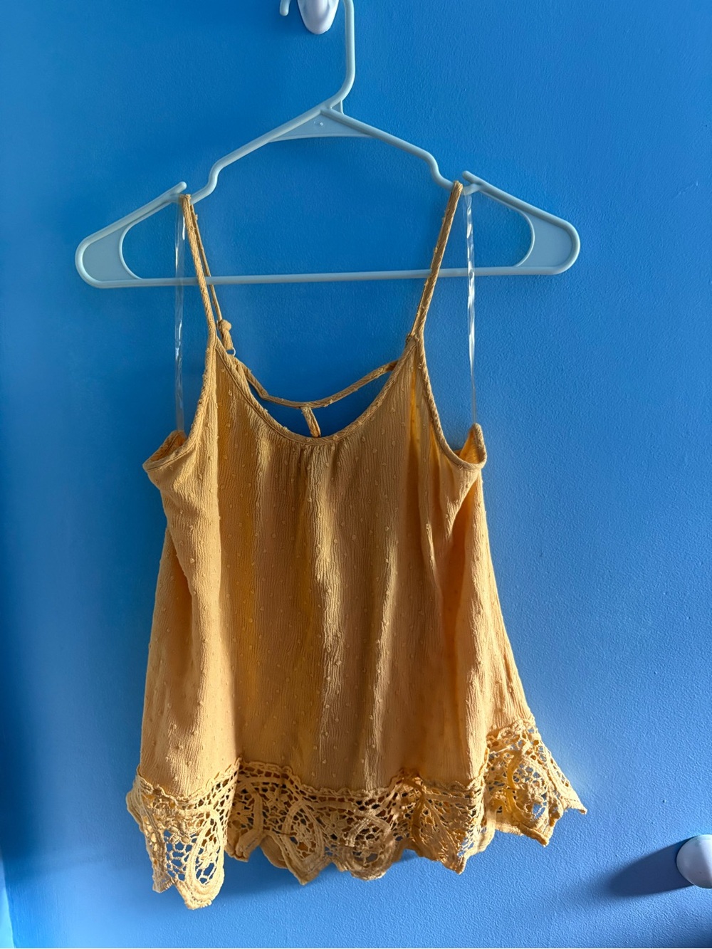 Staccato Mustard Yellow Crochet-Hem Camisole